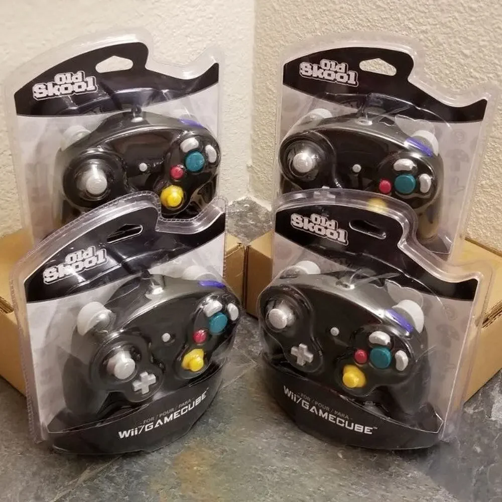 4 Gamecube Controllers - Black (NEW) - Nintendo - Old Skool